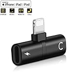 Lightning Headphone Adapter for iPhone 8/8Plus Aux Adaptor Charger for iPhone 8/8Plus/7/7Plus/X/XS for iPhone Dongle Audio +Charger Adapter Headset AUX Audio Support Listen Music and Charge 12 System