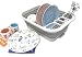 SAMMART Collapsible Dish Drainer with Drainer Board - Foldable Drying Rack Set - Portable Dinnerware Organizer - Space Saving Kitchen Storage Tray (1, Grey) primary