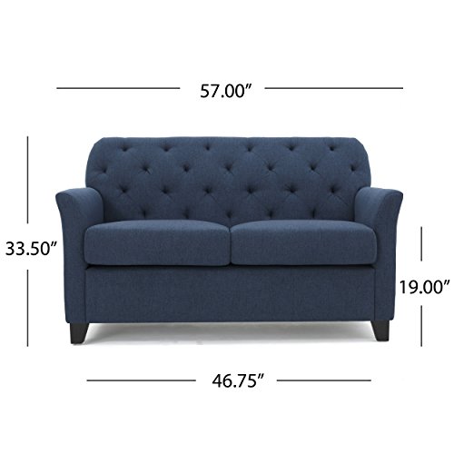 Christopher Knight Home Jessup Fabric Loveseat, Dark Blue Pricepulse