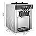 VEVOR Ice Cream Machine Commercial 2200W Soft Serve Ice Cream Machine 20-28L/5.28-7.4Gallon Per Hour LCD Display Ice Cream Maker Machine with 3 Flavor 110V for Bars Cafes Dessert Shops(Sliver/Desktop)