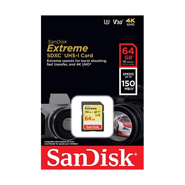 SanDisk Extreme 64GB SDXC Memory Card up to 150MB/s, Class 10, U3, V30 – Bild 5