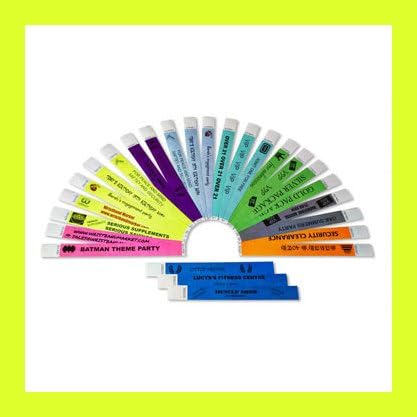 PERSONALISE & CUSTOMISE with YOUR OWN LOGO & TEXT - 100 Pack - Secure Anti-Rip Waterproof Tyvek Wristbands for Pubs Parties Clubs, Festivals Events Decoration. Premium Quality Security Labels - 19mm - 3/4" Inch - Fast Ship UK