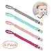 Pacifier Clips,Benewell Teething Ring Holders for Boys and Girls, Universal Flexible Holder Leash for Pacifiers, Baby Teething Toy, Soothie By Hand-Made Braided(4-Pack)