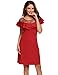 Zeagoo Women's Mesh Short Sleeve Ruffle Casual Shift Dress
