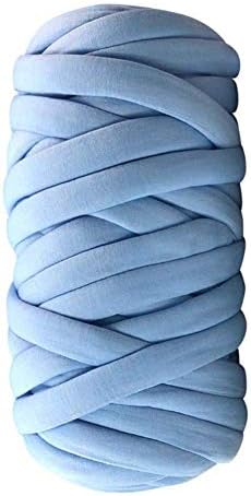 CTlite Thick Core Knitting Yarn, Hand Knitted Bulky Roving Infused Cotton Yarn Line for Needle Felting Hand Crochet Arm Knitting Crafting DIY Chunky Blanket 25m/500g (Lake Blue)