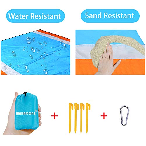 BMHNOONE Sand Free Beach Blanket, Oversize Sand Free Beach mat 82"x79",Portable Outdoor Beach Blanket for Beaches,Camping,Hiking and Picnic- Lightweight Quick Drying Heat Resistant - Thumbnail 2