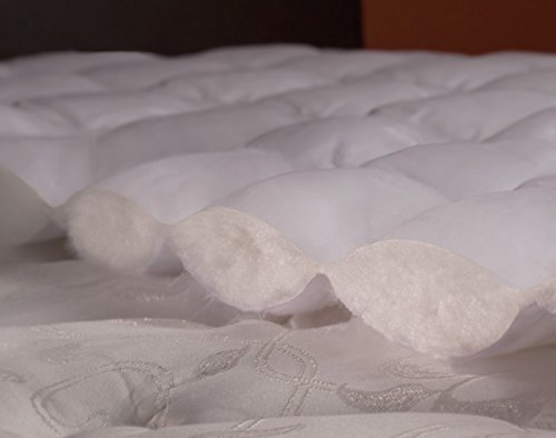 ExceptionalSheets Pillowtop Mattress Pad with Fitted Skirt - Extra Plush Topper Found in Marriott Hotels - Made in the USA, Full