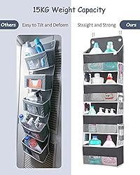 ULG Over Door Organizer with 4 Large Pockets and 6