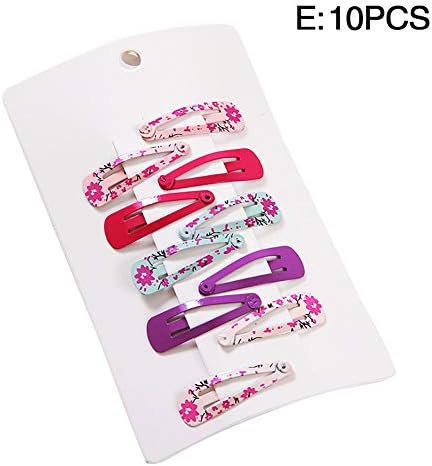 MNEFEL 10pcs fermagli per capelli a scatto Barrette per capelli per bambini, ragazze e donne Clip di capelli in metallo Snap Barrettes Accessori