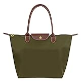 Mynos Brand Women's Stylish Zipper Waterproof Handbag Hobos Shoulder Tote Beach Fold Bag (Big, Army green)