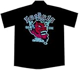 Red Devil Hot Rod Car Work Shirt, Grease Gas Glory, Lucky 13