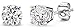 FANTOM 2.00 Carat Total Weight Solid Silver Cubic Zirconia Colored Round Cz Stud Earrings- April Simulated Birthstone