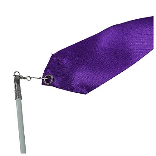 TOOGOO(R) 4M Dance Ribbon Gym Rhythmic Art Gymnastic Ballet Streamer Twirling Rod Purple - Thumbnail 2