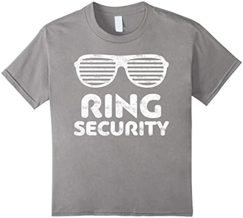 Kids Ring Security T-Shirt Funny Bearer Wedding Gift Shirt 6 Slate