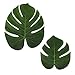 LJDJ Tropical Leaves Palm - Set of 36 - Artificial Silk Fabric Monstera Decoration Leaf 2 Different Sizes - Hawaiian Luau Jungle Beach Theme Party Supplies Table Decor Accessories