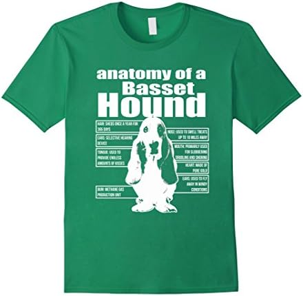 Men's ANATOMY OF A BASSET HOUND SHIRTS 2XL Kelly Green