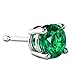 Sterling Silver Simulated Emerald Green 2.00 Carat Total Weight Round Cubic Zirconia Stud Earrings- May