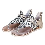 Yeslove Women Summer Flat Flip Flops Leopard Print