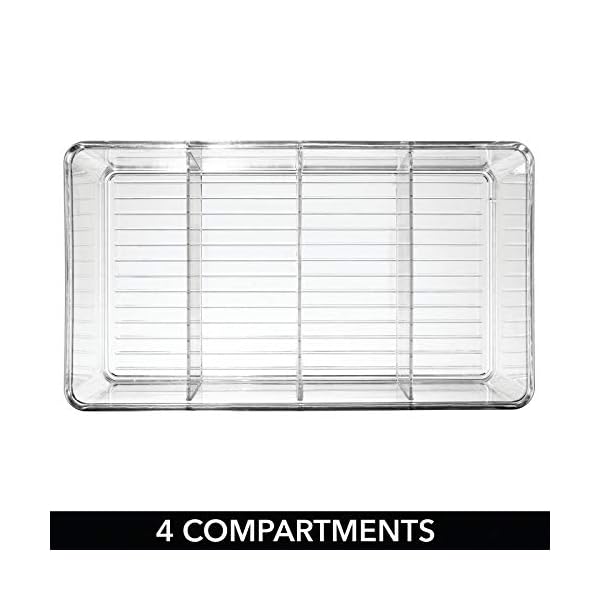 mDesign-Food-Storage-Container--Kitchen-Storage-Box-Divided-into-4-Compartments--Kitchen-Organiser-for-Spices-Jars-Packets-and-More--Clear mDesign Food Storage Container — Kitchen Storage Box Divided into 4 Compartments — Kitchen Organiser for Spices, Jars…