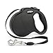 SHINE HAI Retractable Dog Leash, 16ft Dog Walking Leash for Large Medium Small Dog Up to 110lbs, Break & Lock System, Reflective Ribbon Cord, Black