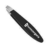 Mini Tweezers – TweezerGuru Stainless Steel Mini Slant Tip Eyebrow Tweezer – Great Precision for Facial Hair, Ingrown Hair, Splinter, Blackhead and Tick Remover