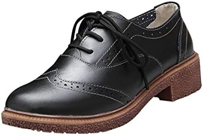 Gillberry Spring New British Style Shoes Retro Shoes With Thick With Oxford Shoes (9.5, black)
