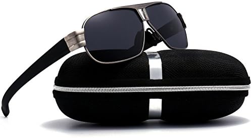 JARA 2017 Sports Polarized Sunglasses for Men Driver Golf Metal Frame 8516 (gun/gray, 57)