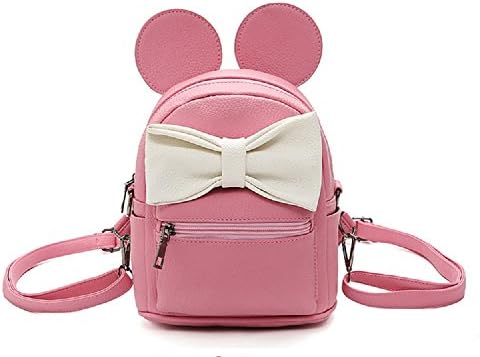 Cute Mouse Ears Mickey Minnie Backpack Handbag by A2ZOOM (Pink)