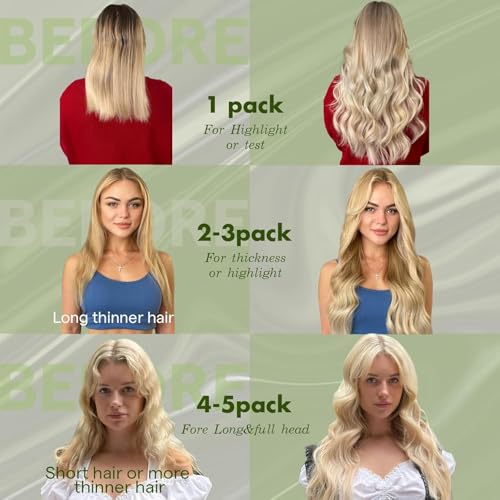 RUNATURE Hair Extensions Keratin Natural Hair Balayage Brown Blonde 40 cm 50 Stands 50 g #3/8/22