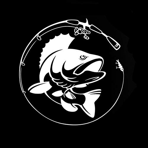interjunzhan Fashion Auto Car Sticker Motorcycle Vehicle Decor Accessory for Fishing Rod Hobby Fish Vinyl White