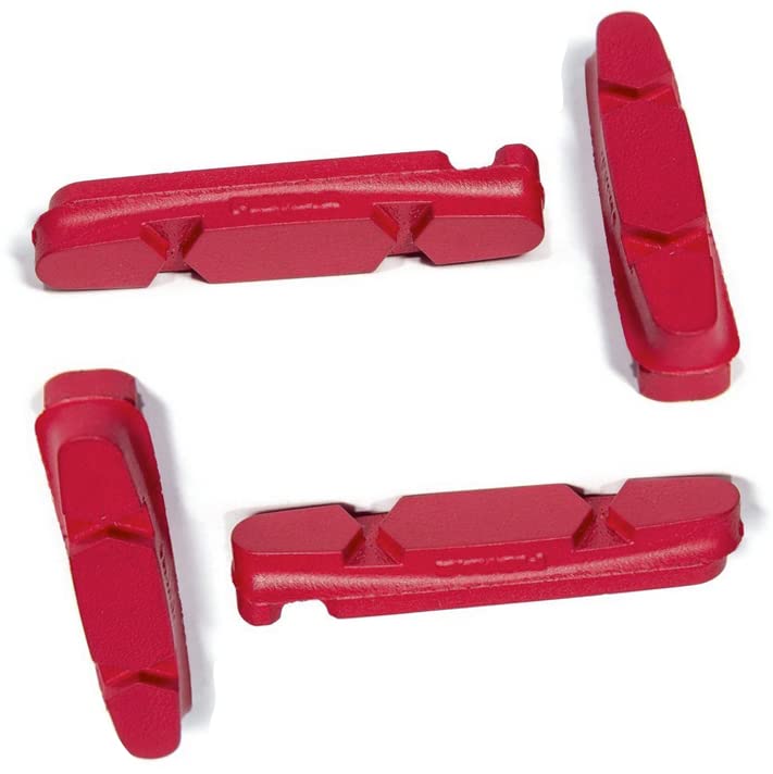 4 x replacement brake pad inserts for BROMPTON bikes RED