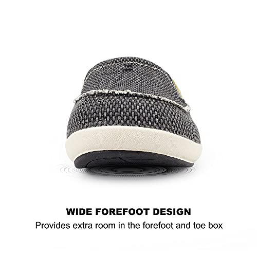 Mens Slippers with Arch Support, Canvas House Slipper for Men with