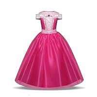 Girls Princess Aurora Dress Hot Pink (3-4 Years)