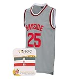 AFLGO Zack Morris #25 Bayside Basketball Jersey Set with Wristbands