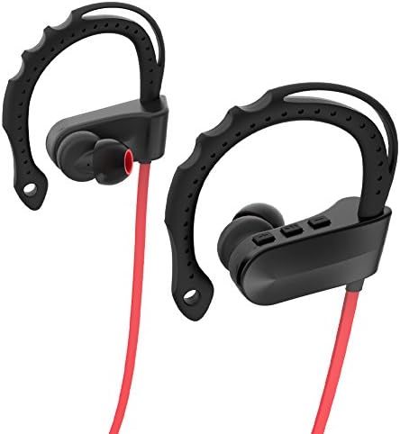 NEEDOO Bluetooth Headphones,Wireless Headset Stereo Bluetooth V4.1 Earbuds Sweatproof Sports Earphones with Built in Microphone for iPhone iPad Android and More (Red)