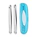 Eyebrow Tweezers（2 Packs） DTOETKD Professional Stainless Steel Precision Flat Tweezer Slant Tweezer