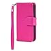 Wisdompro Wallet Case for iPhone 5, for iPhone 5s, for iPhone SE 2016, PU Leather Protective Phone Case Cover with Credit Card Slots and Magnetic Closure for iPhone SE 1st Generation/5s/5 - Hot Pink