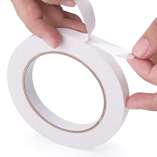 2 Rolls 1 Inch Double Sided Tape (1Inch x 30 Yards per Roll), Permanent Clear DoubleSided