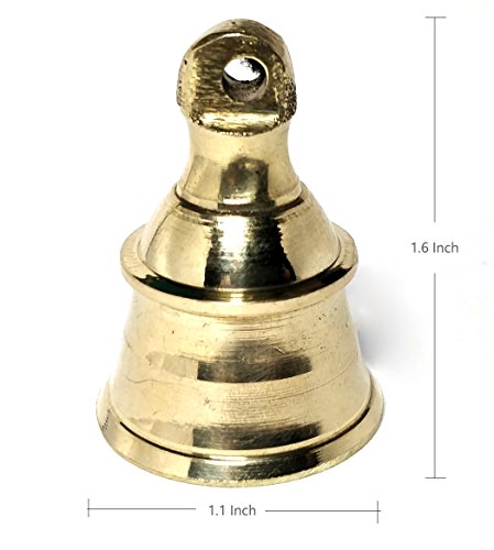 AzKrafts Decorative Indian Brass Bells Heavy Duty Solid Brass 1.6 inch, 2 inch, 2.3 inch and 2.6 inch Bells (1.6 inch, 6 pack)