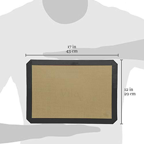 2 Baking Mats - Tray pan liner for Healthy, Fat-free dishes - Food-grade Silicon Liner Reusable up to 2,000 Times - Non-Stick Cookie Sheets - Perfect for Macarons, Pastry, Bread, Bun making