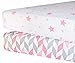 Kadut Kids Crib Sheet Set, 2 Pack, 100% Soft Muslin Cotton- Fitted Bed Sheets- Midnight Magic Pink– Easy Care, Machine washable- Fits Standard Crib Mattress-Measures 28” x 52” x 9” for Baby, Toddlers.