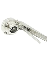 Sanitaria Acero Inoxidable 304 Tri Clamp disparador de válvula de mariposa con asa y EPDM sello, 1.5" Tubo OD (2 unidades)