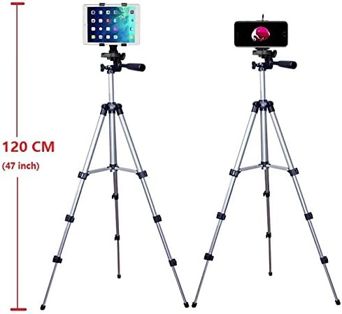 3in1 40 inch Camera Tripod+Phone Bracket+Tablet Mount Holder for iPad pro 9.7,iPad air,iPad 4 3 2, iPad mini 4 3 2 1/iPhone 7,7 Plus,6S,6S plus,6,6 plus,5S 5C 5G 4S 4G (Silver)