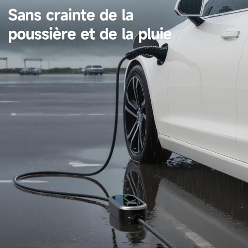 AUFYEV Electric Car Charger 3.6kW 5m, 6-16A Electric Car Charging Cable, Portability Cable Type 2 with LED Display and Bag, Compatible with EV/PHEV IEC 62196-2
