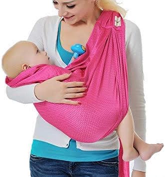 Lightweight Baby Carrier, Beach Baby Carrier Wrap, Summer Water Baby Carriers, Baby Holder, Baby Sling, Newborn Carrier, Baby Wrap Carrier - Pink