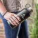 Insulated Water Bottle with Flip Top & Wide Mouth Lids, 2 BPA-Free Straws - 32-40oz, Stainless Steel, Double Wall, Vacuum Insulated for No Leaks - Keeps Liquid Hotter & Colder Longer - Black 32oz