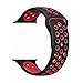 For Apple Watch 42mm Nike Sport Band, ZONEYILA Soft Silicone Quick Release Replacement Strap for Apple Watch Series 1 Series 2,iWatch Nike+ (Black+Red 42mm)