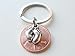 JewelryEveryday Baby Feet Charm Layered Over 2015 Penny Keychain; Mother's Keychain, Father's Keychain