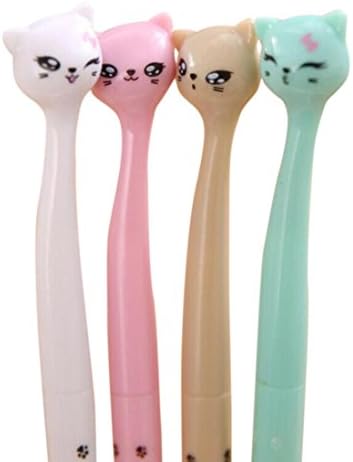 4 Pieces of Kitten Footprints Black Gel Ball School Random Color Fashion Creative Office Stationery Household Items (Random)