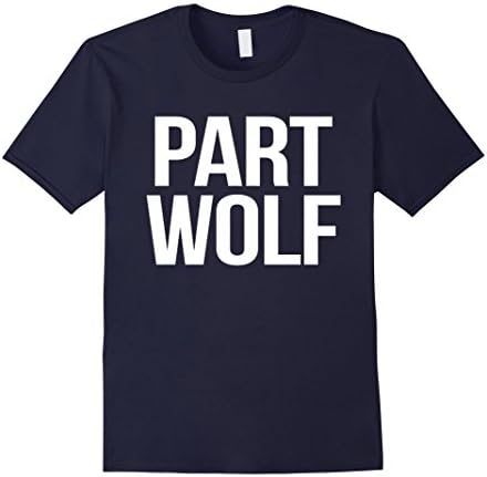 Mens Crew Neck T-shirt| Part Wolf Large Navy